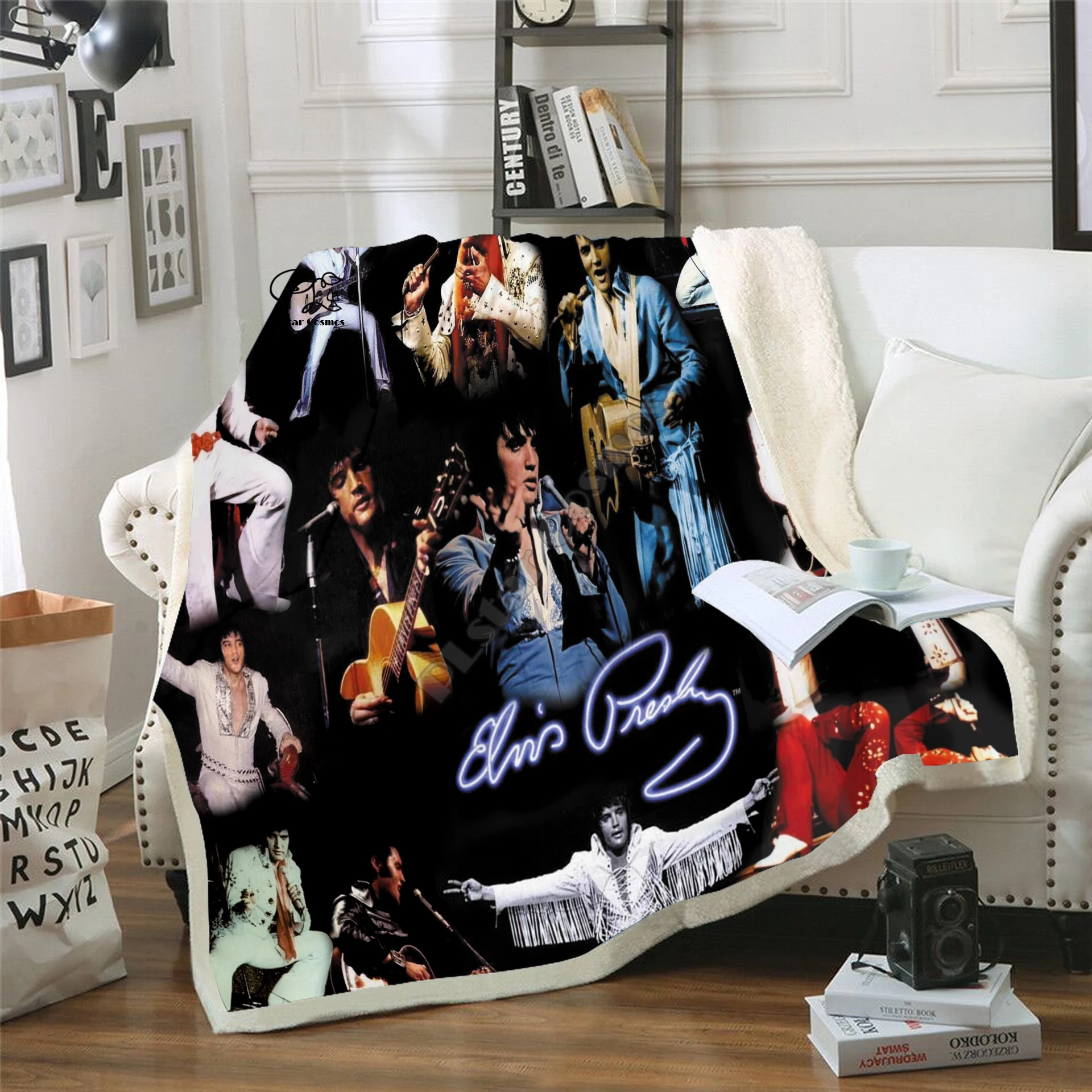 

Singer Elvis Patched Design Blanket Plush 3d Printed for Adults Sofa Sherpa Fleece Bedspread Wrap Throw Blanket Microfiber-2