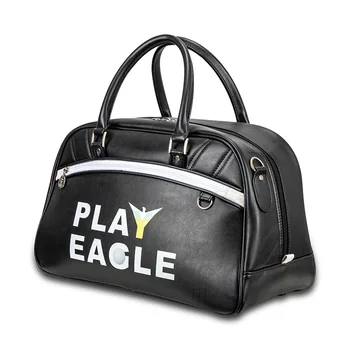 PLAYEAGLE Golf Boston Bag Sports Storage Bag PU Leather Clothes Bag Shoes Large Capacity Travel Boston Bag