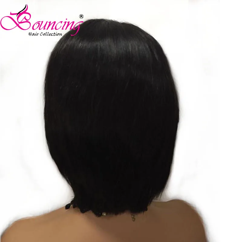 Подпрыгивающие волосы естественного цвета Человеческие волосы remy цвет настроить короткие pixie cut Кружева передние парики короткие волосы для женщин