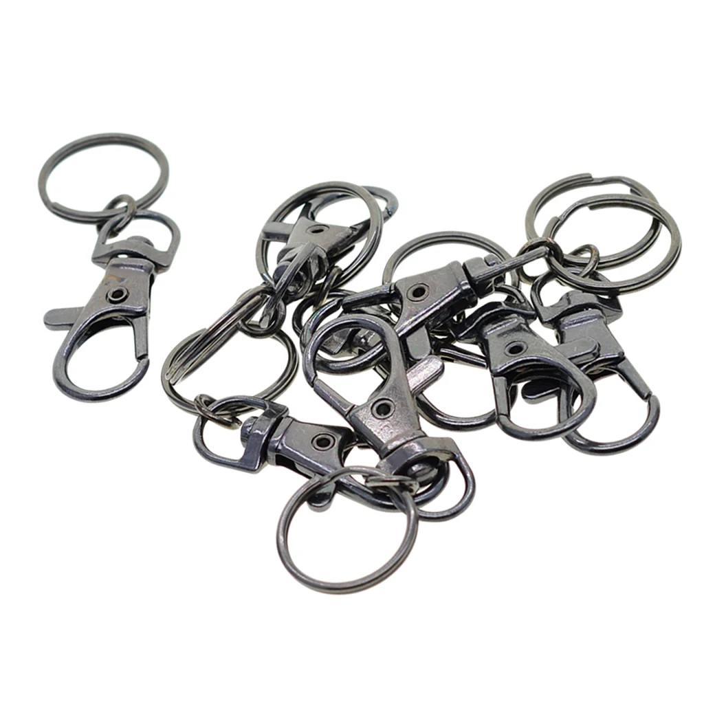 10 Pieces Paracord Carabiner Snap Hook Clasp Metal Key Ring Lobster Clasps Key Chains DIY Crafts Supplies - 18mm O Rings