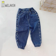 WeLaken/детская одежда; фирменные джинсы для девочек; джинсовые штаны; джинсы для маленьких девочек; одежда; модные джинсы для детей