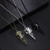 Vente chaude mode nouveauté stéréo corbeau tête crâne pendentif collier chaînes cadeau de noël ► Photo 1/6