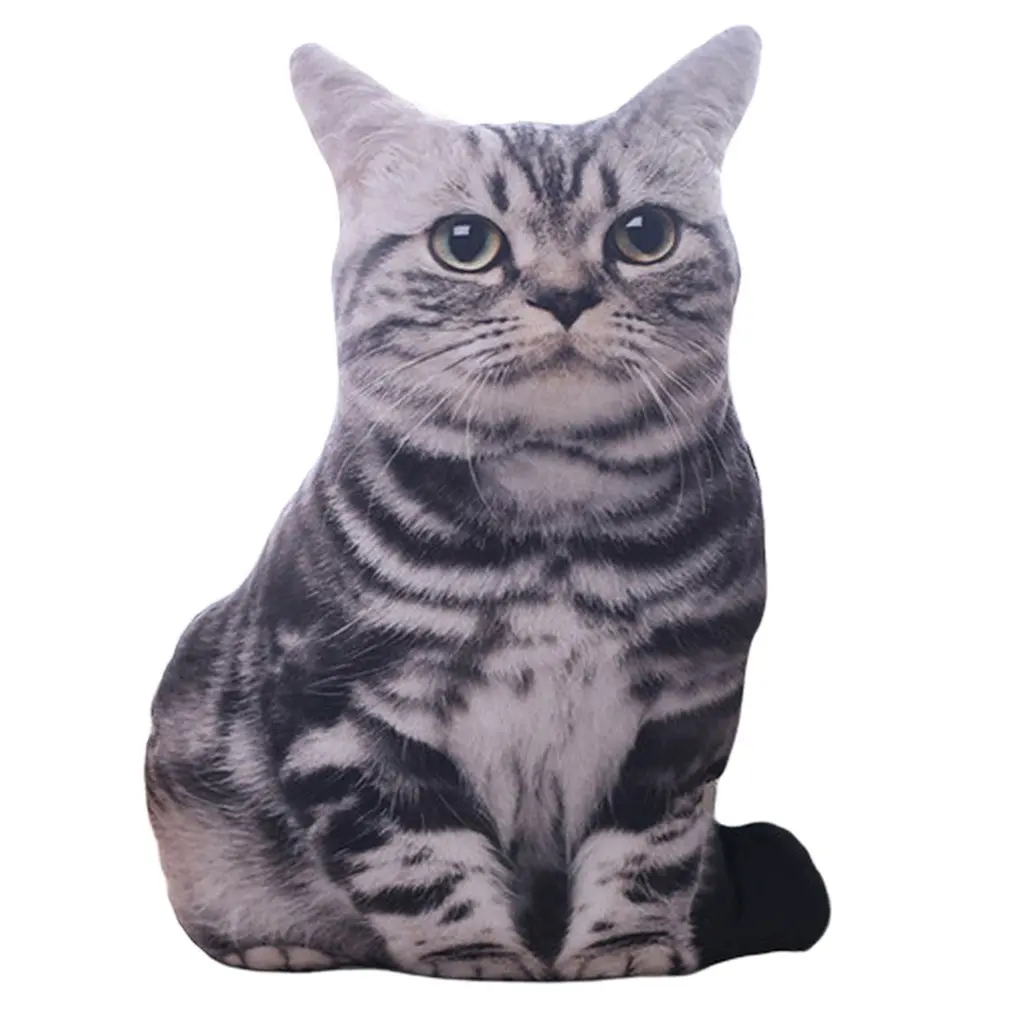 50 см 3D моделирование плюшевые кошачьи подушки милый кот мягкие животные подушки Диван Декор мультфильм плюшевые игрушки для детей Детский подарок - Цвет: Tiger skin color