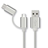Кабель 2 в 1 usb type C Micro USB кабель для быстрой зарядки дата USB C Micro USB кабель для MacBook Xiaomi huawei Android C203 - Цвет: silver