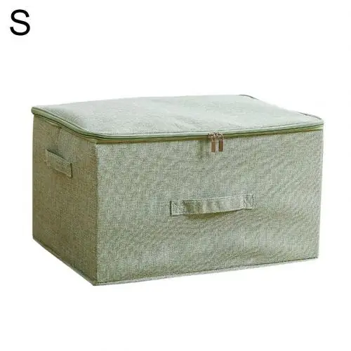Складной ящик для хранения на молнии с крышкой для одежды Нижнее белье шкаф корзина держатель Органайзер - Цвет: Green S