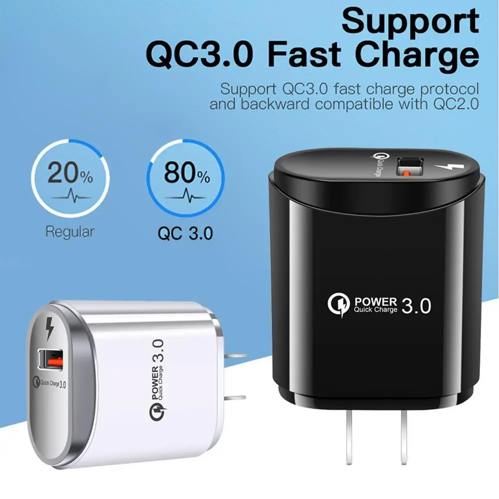 

Feniores Note 10 Plus QC3.0 USB Port Charger Fast Charge US Plug Wall Adapter Mobile Universal Charging For Samsung For iPhone
