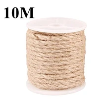 Cordon de ficelle en Jute hessienne 10M, cordes en chanvre naturel, pour emballage de cadeaux, fournitures de noël, événements et fêtes 4/6/8/10mm