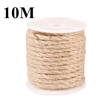 

10M Natural Burlap Hessian Jute Twine Cord Hemp Rope String Gift Packing Strings Christmas Event & Party Supplies 4/6/8/10mm