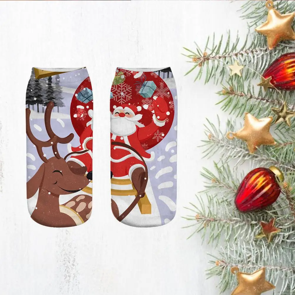 1 пара женских носков высокого качества забавные рождественские носки с объемным рисунком Необычные милые удобные носки до щиколотки с необычным принтом