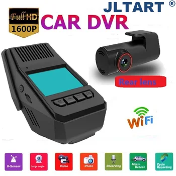

jltart mini wifi car dash cam front cam 1440P 2.0 inch car dvr dual cameras Night Vision Recorder Rotatable Len parking monitor