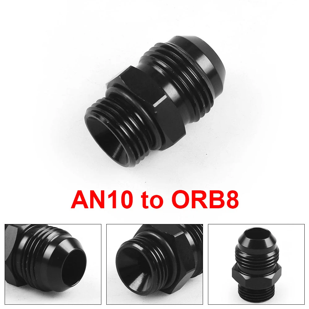 Переходник с наружной резьбой ORB 8 уплотнительное кольцо Boss AN8 8AN на AN10 10AN черный