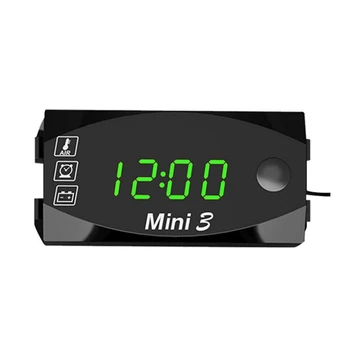 

6-30V Motorcycle Electronic Clock Thermometer Voltmeter Three-In-One IP67 Waterproof LED Watch With Large Screen Digital Display