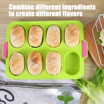 

Rectangular Food Grade Silicone Bread Pan French Roll Toast Mold Cake Tray Cake Mould Bakeware Exhaust Holes Kitchen Baking Tool