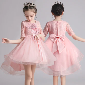 

2020 children host elegant dress princess birthday party dress girls lace children bridesmaid dress girls baby girls