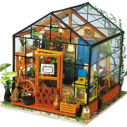 Миниатюрный DIY кукольный домик Модель Строительные наборы с деревянная мебель для дома развивающие игрушки деревянные ремесла подарок для