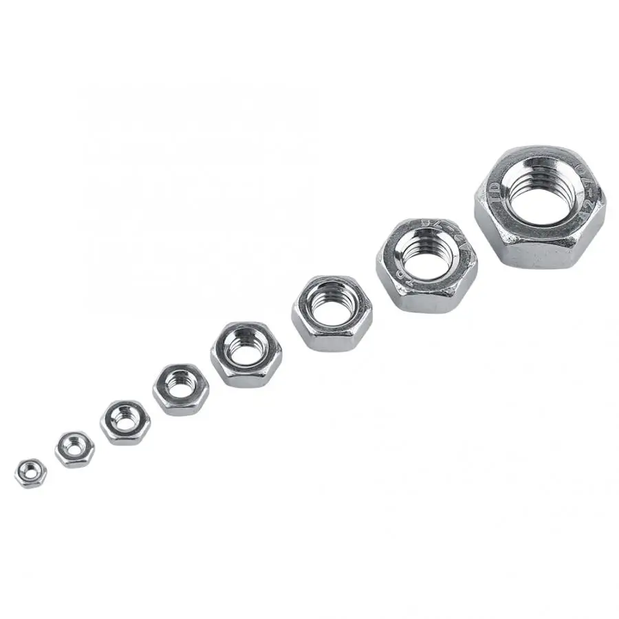 Квадратные гайки из нержавеющей стали Akozon Nuts гайки, M1.6-M8 SS304 нержавеющая сталь серебристого цвета имбусовый ключ, Шестигранник гайка для