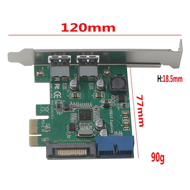 Лидер продаж-pci-e к Usb 3,0 высокое Скорость карты расширения 19-Pin разъем Pci Express адаптер конвертер карты для настольных ПК