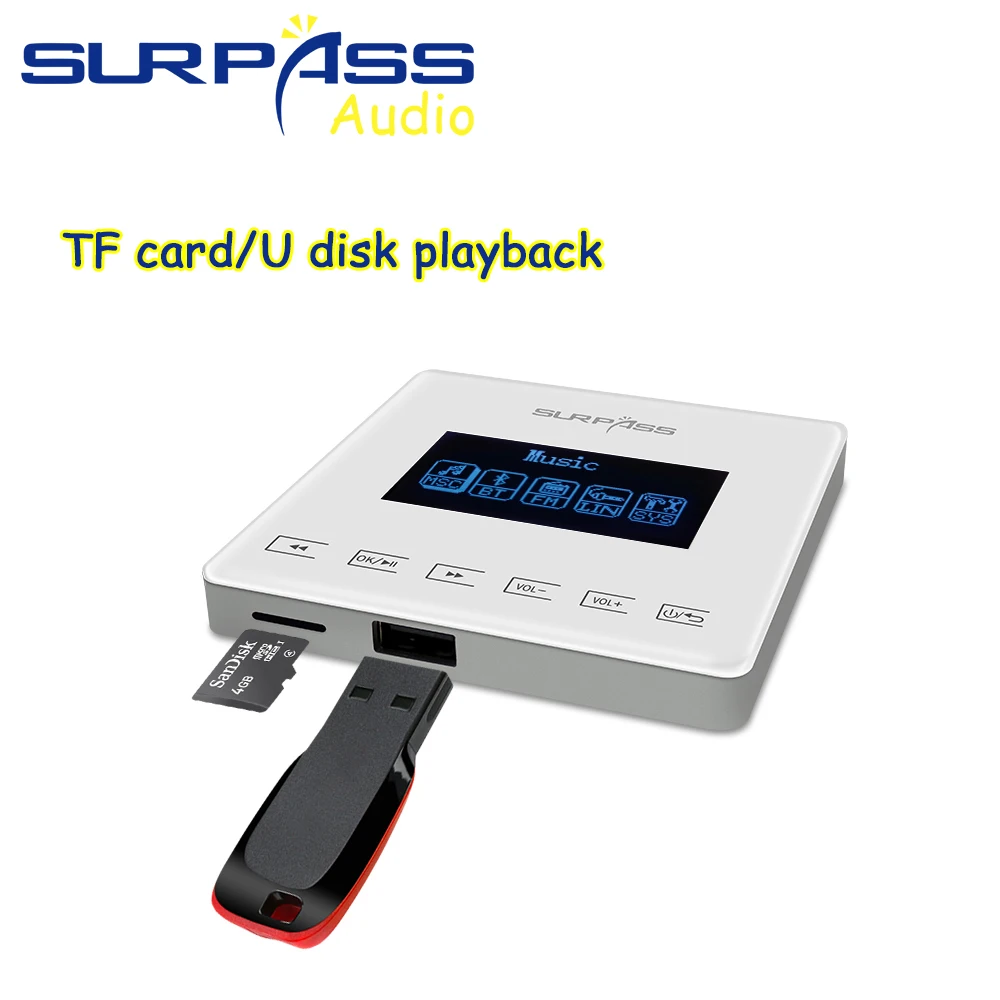 US $129.20 Smart In Wall Amplifier Bluetooth Fm Audio HiFi Stereo Sound PA Ceiling Speaker Background Music Player Kit Home Theater System