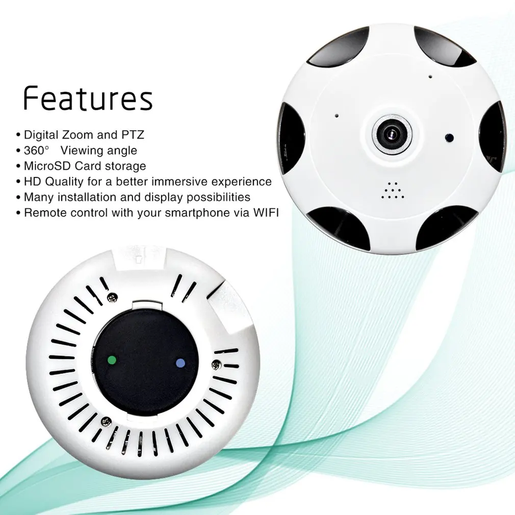 

3.0MP Indoor Wireless HD FishEye IP WiFi Panoramic Camera UK Plug 960P 360 Degree 1.3MP Security Camera WQ-004