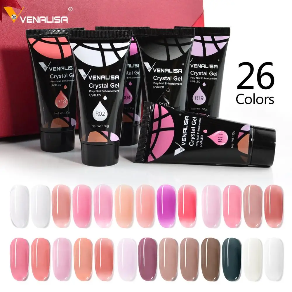 30g VENALISA Poly Nail Gel Nail Art French Nail DIY Clear Camouflage Color Fibre Glass Hard Jelly  extens Nail exten UV LED Gel 3