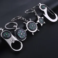 

EDC Vintage Compass with Opener Key Chains Rings Mens KeyChains Car Pendant Keyring Key Holder Gift Outdoor Camping Tools