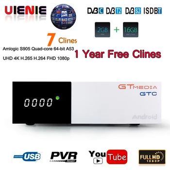

[Genuine] GTC decoder DVB-S2 DVB-C DVB-T2 ISDB-T Amlogic S905D android 6.0 TV BOX 2GB 16GB BT4.0 Satellite Receiver set tv box