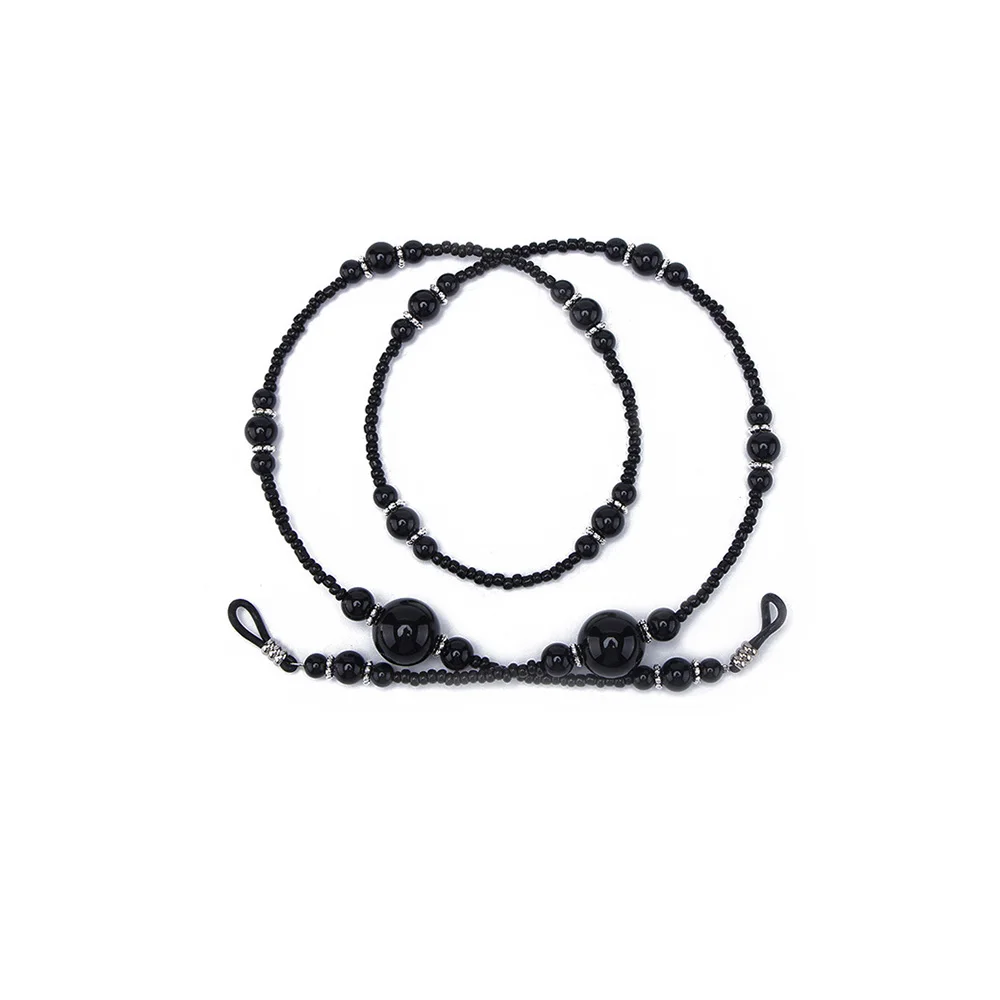 Модные женские цепочки для очков черные акриловые бусины цепи Противоскользящий шнур для очков держатель шейный ремень очки для чтения веревка