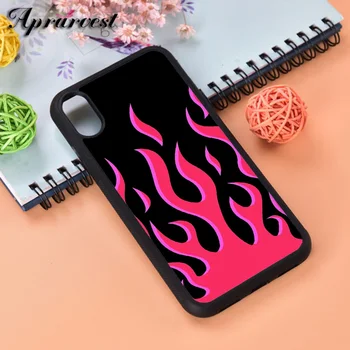 

Aprarvest Red Flames Silicone Rubber Phone Case Cover For iPhone 5 5S SE 6 6S 7 8 PLUS X XS XR MAX 11 PRO