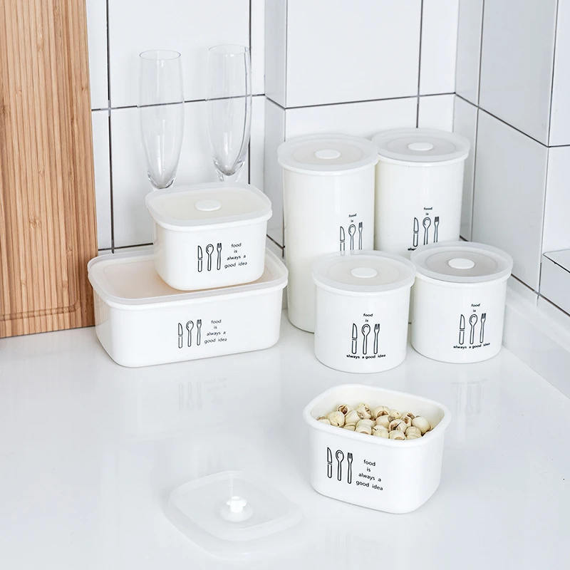 

Sealed Food Storage Bottles Creative Silicone Cover Kitchen Refrigerator Storage Tank Multifunction Moisture-Proof Plastic Jars