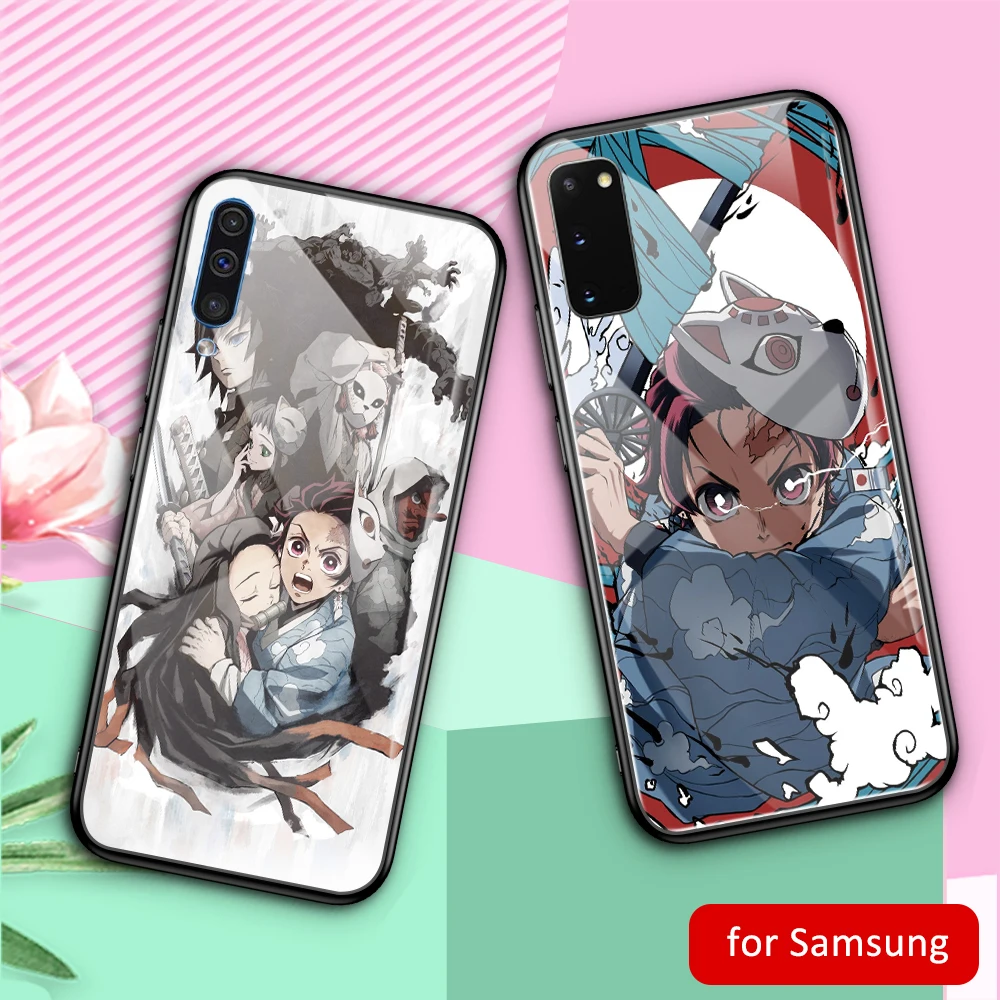 Чехол для Samsung s20 чехол Demon Slayer закаленное стекло ultra A20 A30 A50 A7 A8 Plus 2018 телефона DIY |