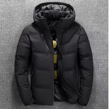 Мужская модная куртка-пуховик на белом утином пуху, высокое качество, теплое плотное пальто, Зимняя Красная черная парка, Мужская теплая верхняя одежда