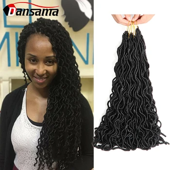 

Dansama Goddess Faux Locs Crochet Hair Blonde Crochet Braids 18 Inch Synthetic Braiding Hair Pure Color 24 Roots Hair Extensions
