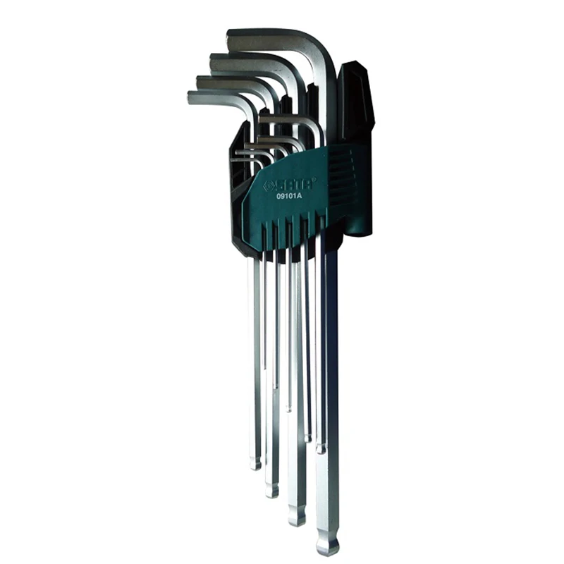SATA 09101A для Шестигранники(набор) 9пр. Угловые удлинённ. сфер./кон.(Metric) пласт.блист