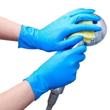 

100Pcs Disposable Gloves Non Latex Non Vinyl Nitrile Disposable Ultra-thin Gloves Grade Non-Sterile Food Service Gloves Size S~L