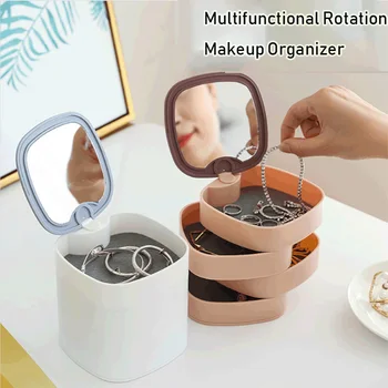 

Multi-function Jewelry Organizer For Things 360° Rotatable Makeup Organizer For Cosmetics Storage Containers Fashion Beauty Case