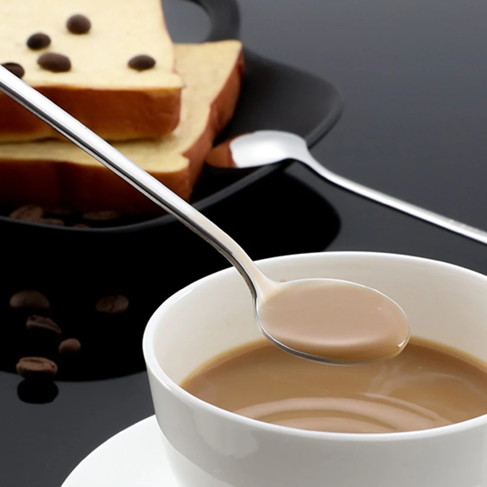 Supplies Coffee Spoons Stainless Steel Handle Teaspoon Dessert Kitchen