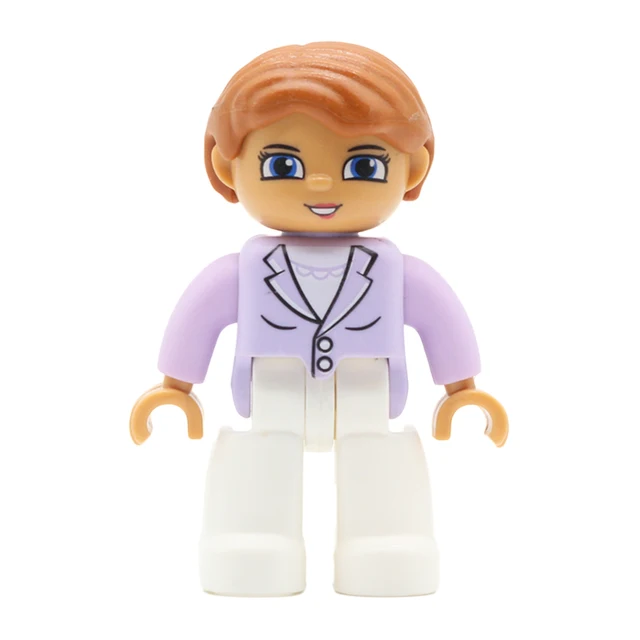 Big Size Action Figures City Princess Policemen Family Building Block Doll Character Accessory Toys Assembly Children Kids Gift Aunt A