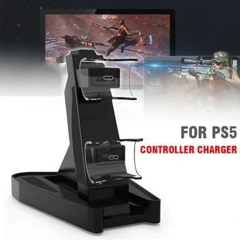 

For PS5 Gaming Console 1pc High Quality Dual Ports Fast Charging Dock Portable Wireless Game Controllers Charger Station Mayitr