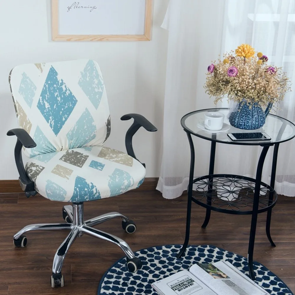 

Elastic Universal Split Chair Cover (Cack Cover + Chair Cover)Cute Printing Computer Chair Cover Office Desk And Chair Cover
