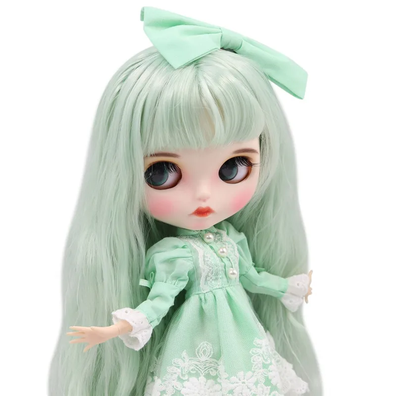 Кукла Blyth ICY DBS для серии № BL4278 мятно зеленые волосы Цвет Резные губы матовое лицо