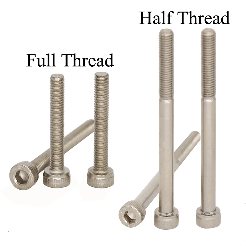 

M3*30/35/40 M5*65/70/80mm 12.9 Grade Nickel Plated Carbon Steel DIN912 Half Thread Cap Cup Allen Head Bolt Socket Hexagon Screw