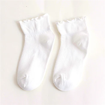 

Korean Princess Girl Comfortable Solid Color Cute Socks Fashion Ruffled Soft Ladies Socks High Quality Cute Ruffled Socks