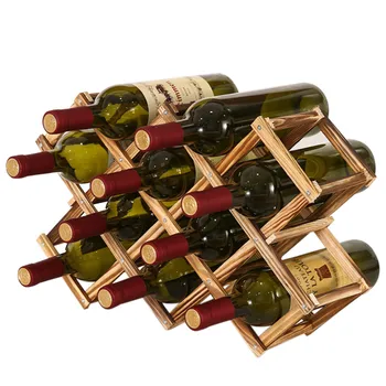 

Collapsible Wooden Wine Racks Bottle Cabinet Stand Holders Wood Shelf Organizer Storage For Retro Display Cabinet-35
