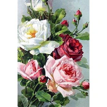

YI BRIGHT Diamond Painting Cross Stitch Beautiful Roses Diamond Mosaic Floral Embroidery Handmade New Arrival Home Decoration