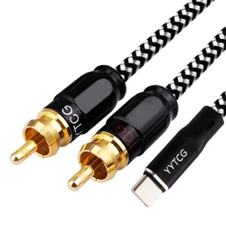 Premium USB - C to 2 RCA Audio Cable for High - Quality Sound - Various Lengths Available (Type - C to 2 RCA)