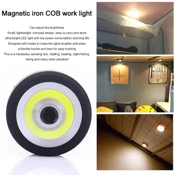 

Camping Lights Work Light COB LED Torch Outdoor Hiking Travel Portable Lantern Tent Light Magnet Super Bright Flashlight Black