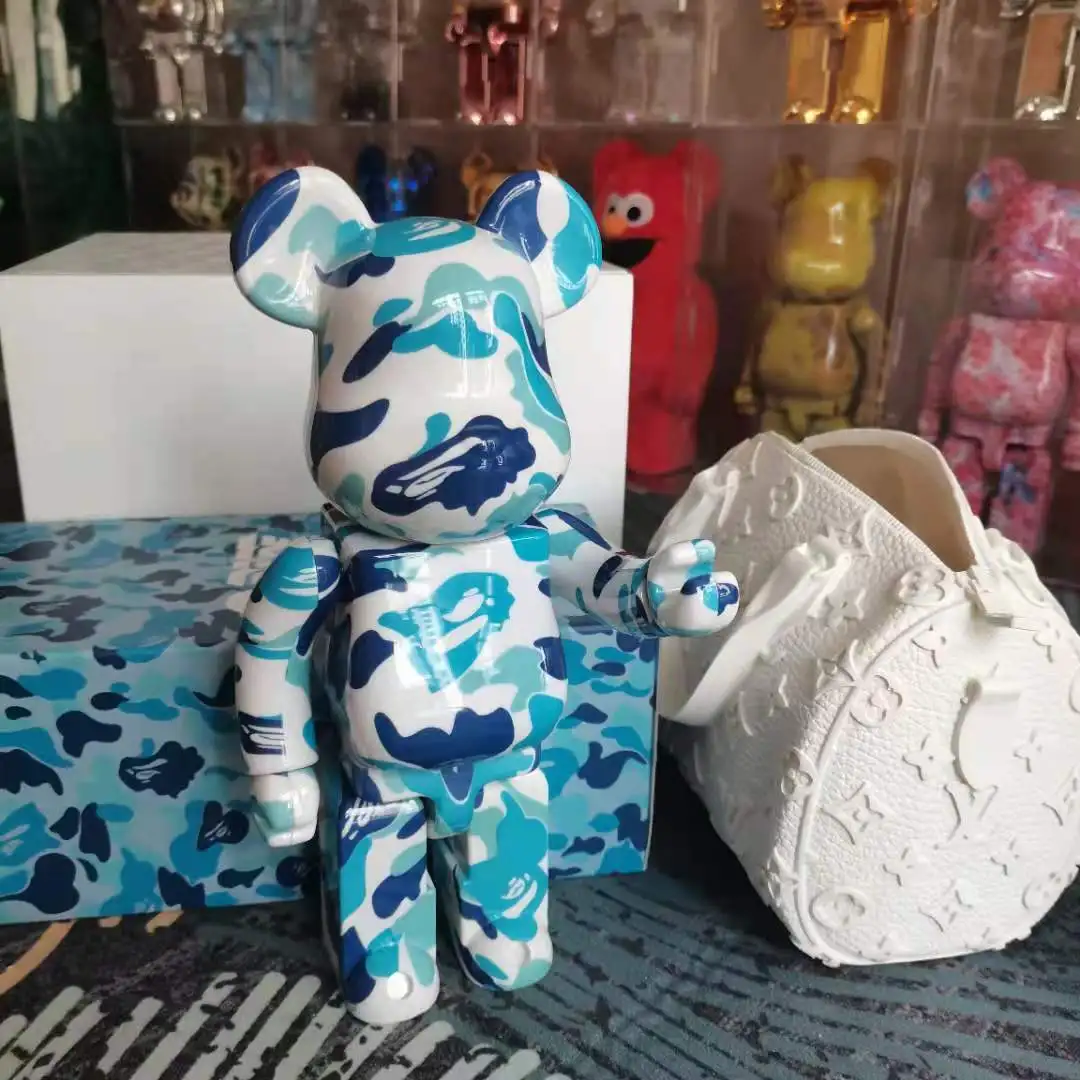 28 см BE @ RBRICK 400% камуфляжные игрушки акулы Bape ABC Bearbrick украшение для дома медведь Chiaki