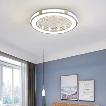 

Smart Ceiling Fan with Remote Control Dimmable Indoor Home Decor 50cm Ceiling Fan with Light Modern Wood Lighting Circular