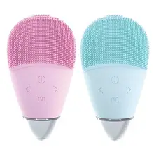 2 in 1 Waterproof USB Ultrasonic Vibration Silicone Facial Cleaner Brush