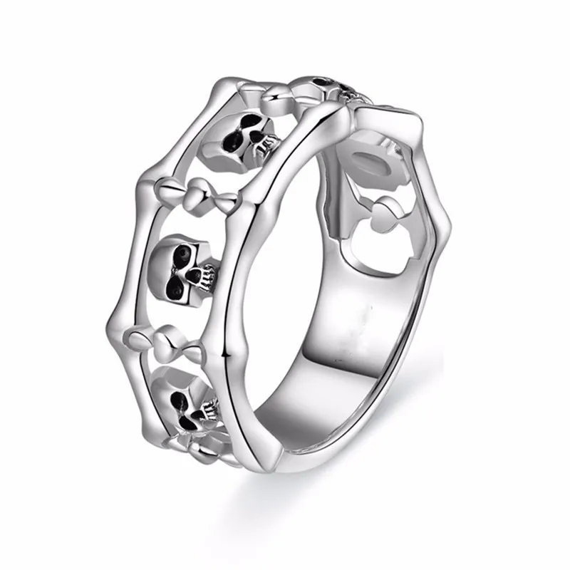 Новое модное кольцо с черепом мужские ювелирные изделия серебряные кольца панк для женщин старинные перстни для женщин Свадебное предобручальное кольцо Мужчины Женщины Gi